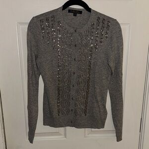 Brooks Brothers Gray Cardigan with Sequin Accents